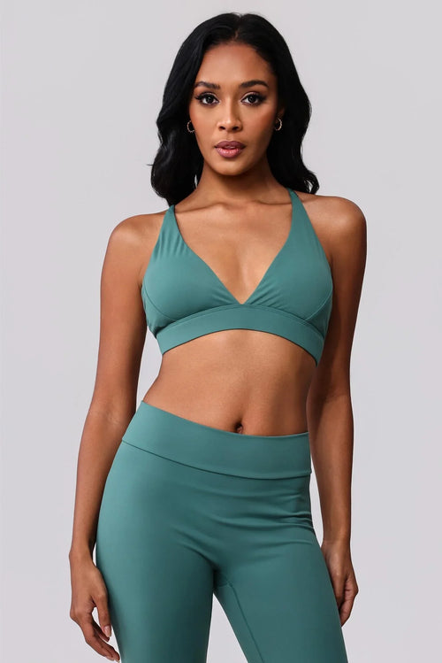 Power SculptFlex V-Neck Criss-Cross Back Sports Bra