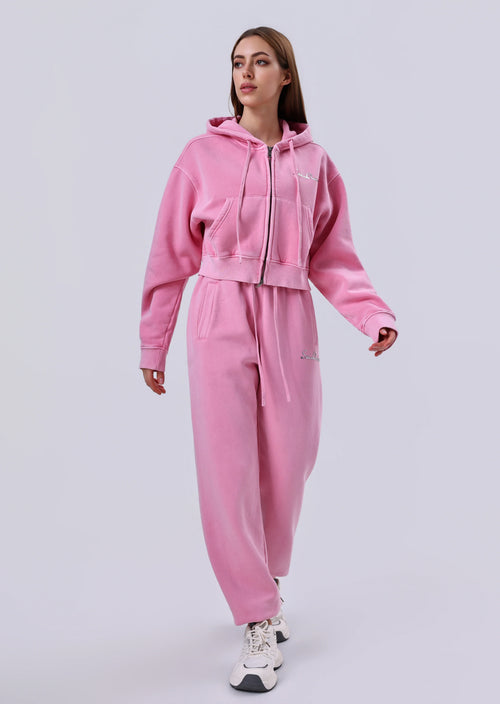 BlushGrace Fleece Zip-Up Hoodie